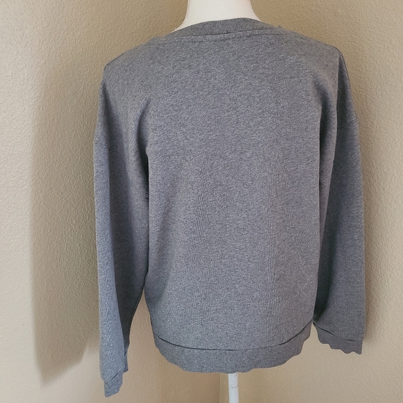 all saints freedom iona crewneck sweatshirt 100% cotton grey size 4 - Picture 3 of 5
